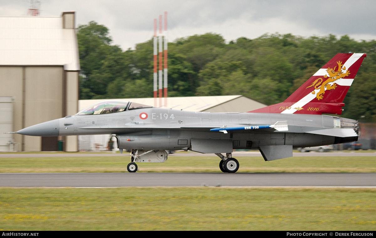 Aircraft Photo of E-194 | General Dynamics F-16A Fighting Falcon | Denmark - Air Force | AirHistory.net #662440