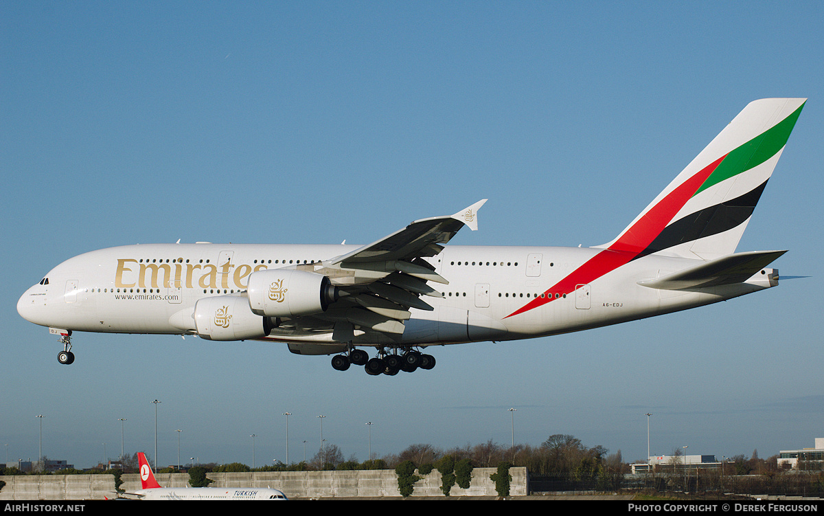 Aircraft Photo of A6-EDJ | Airbus A380-861 | Emirates | AirHistory.net #663237