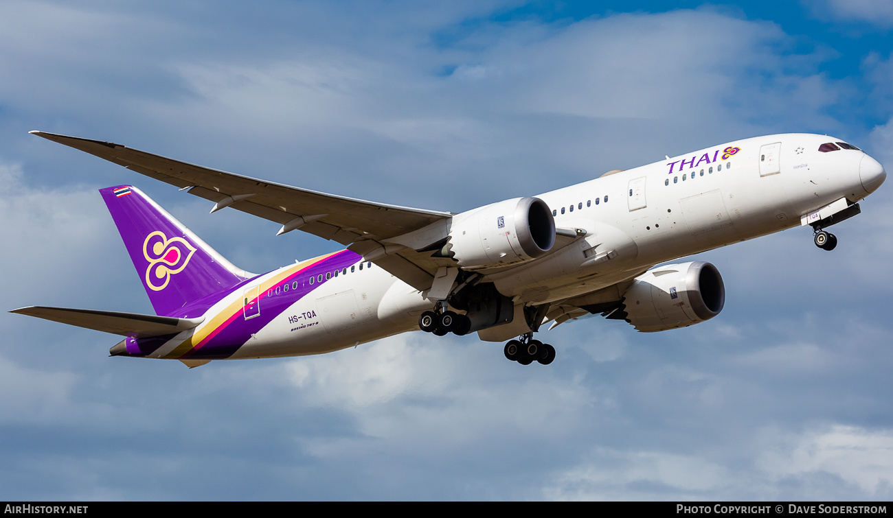 Aircraft Photo of HS-TQA | Boeing 787-8 Dreamliner | Thai Airways International | AirHistory.net #663295