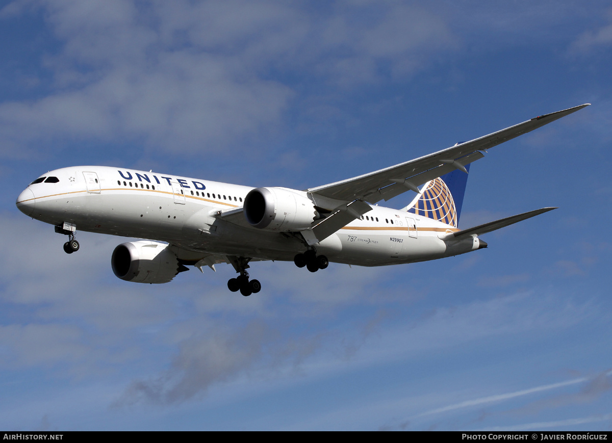 Aircraft Photo of N29907 | Boeing 787-8 Dreamliner | United Airlines | AirHistory.net #663463