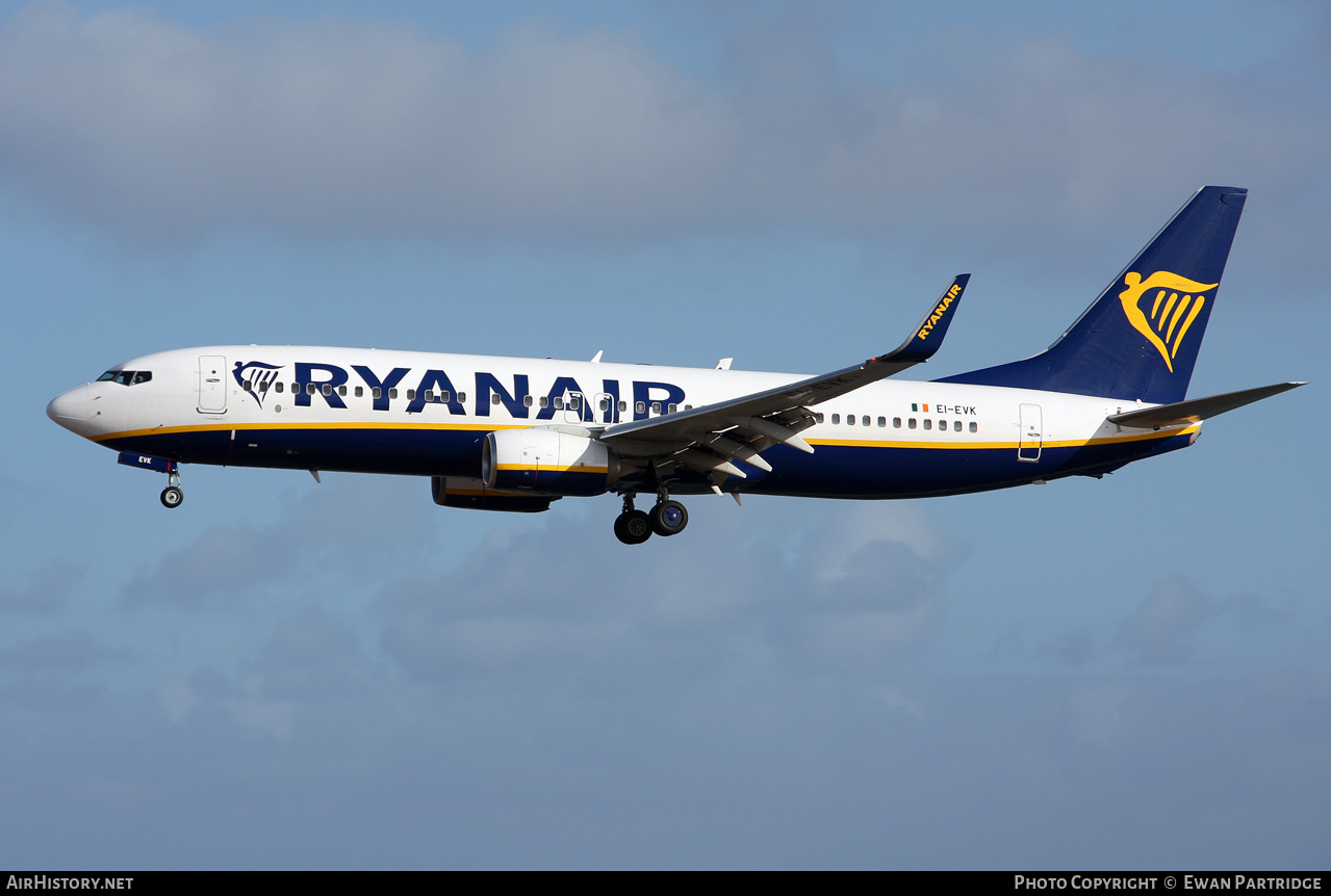 Aircraft Photo of EI-EVK | Boeing 737-8AS | Ryanair | AirHistory.net #663467