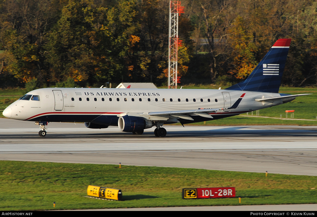 Aircraft Photo of N126HQ | Embraer 175LR (ERJ-170-200LR) | US Airways Express | AirHistory.net #663584