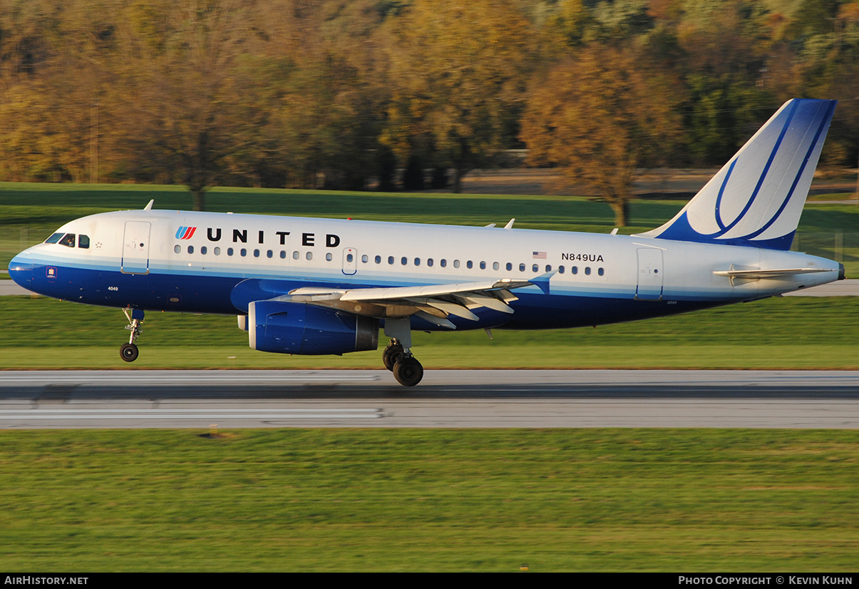 Aircraft Photo of N849UA | Airbus A319-131 | United Airlines | AirHistory.net #663586