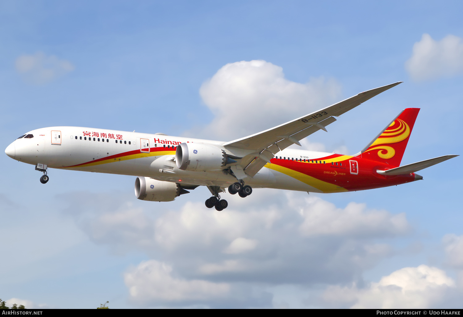 Aircraft Photo of B-1133 | Boeing 787-9 Dreamliner | Hainan Airlines | AirHistory.net #663634
