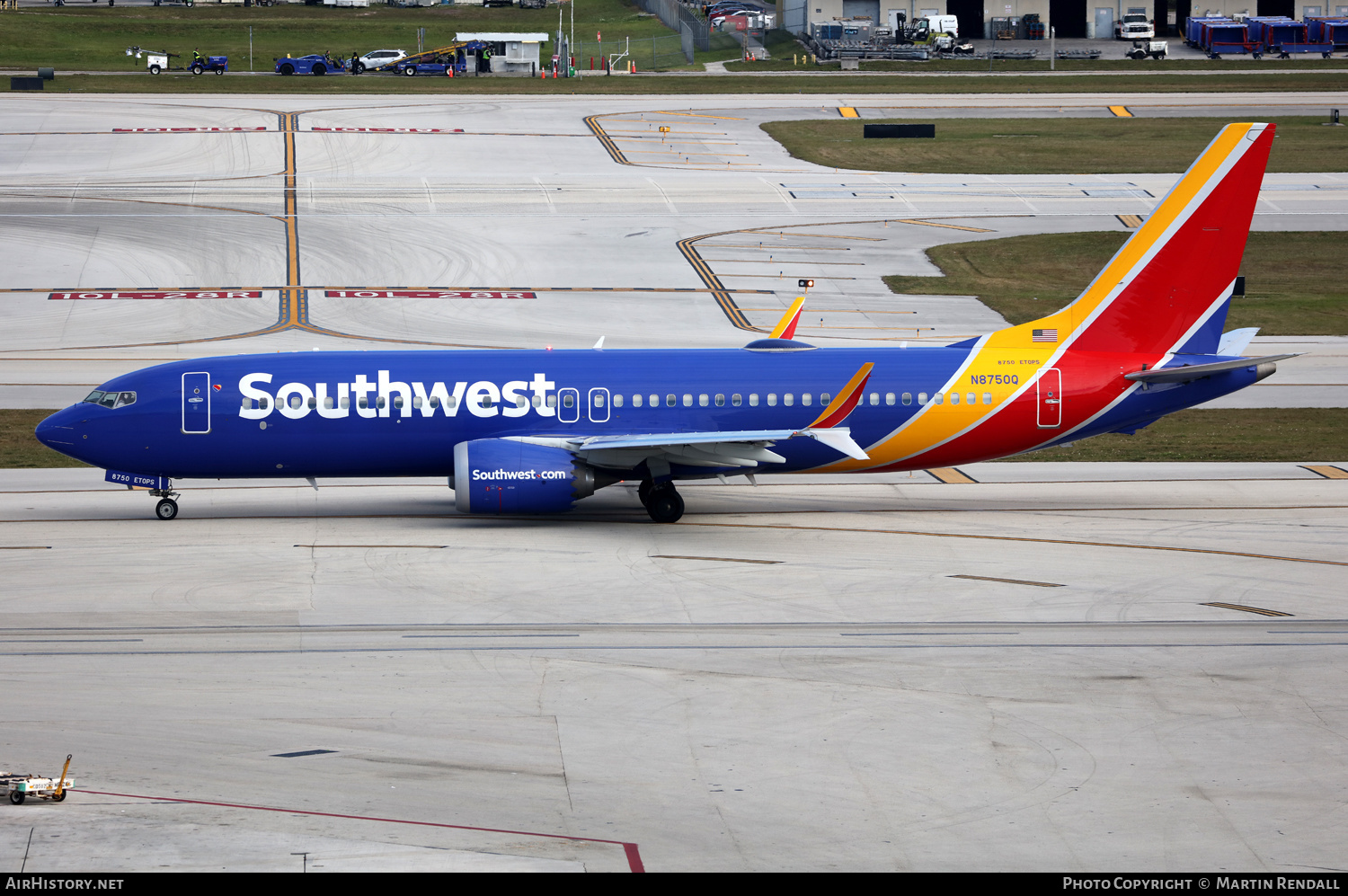 Aircraft Photo of N8750Q | Boeing 737-8 Max 8 | Southwest Airlines | AirHistory.net #663885