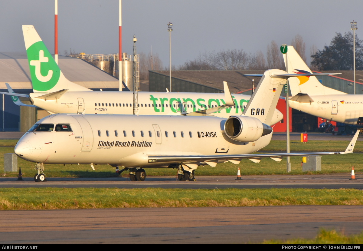 Aircraft Photo of D-ANSK | Canadair CRJ-200LR (CL-600-2B19) | Global Reach Aviation - GRA | AirHistory.net #663904