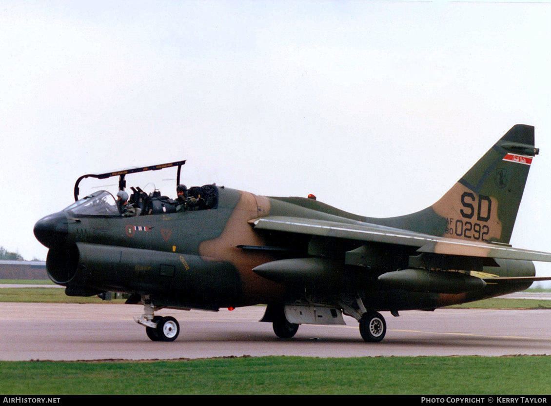 Aircraft Photo of 80-0292 / AF80-0292 | Vought A-7K Corsair II | USA - Air Force | AirHistory.net #663996