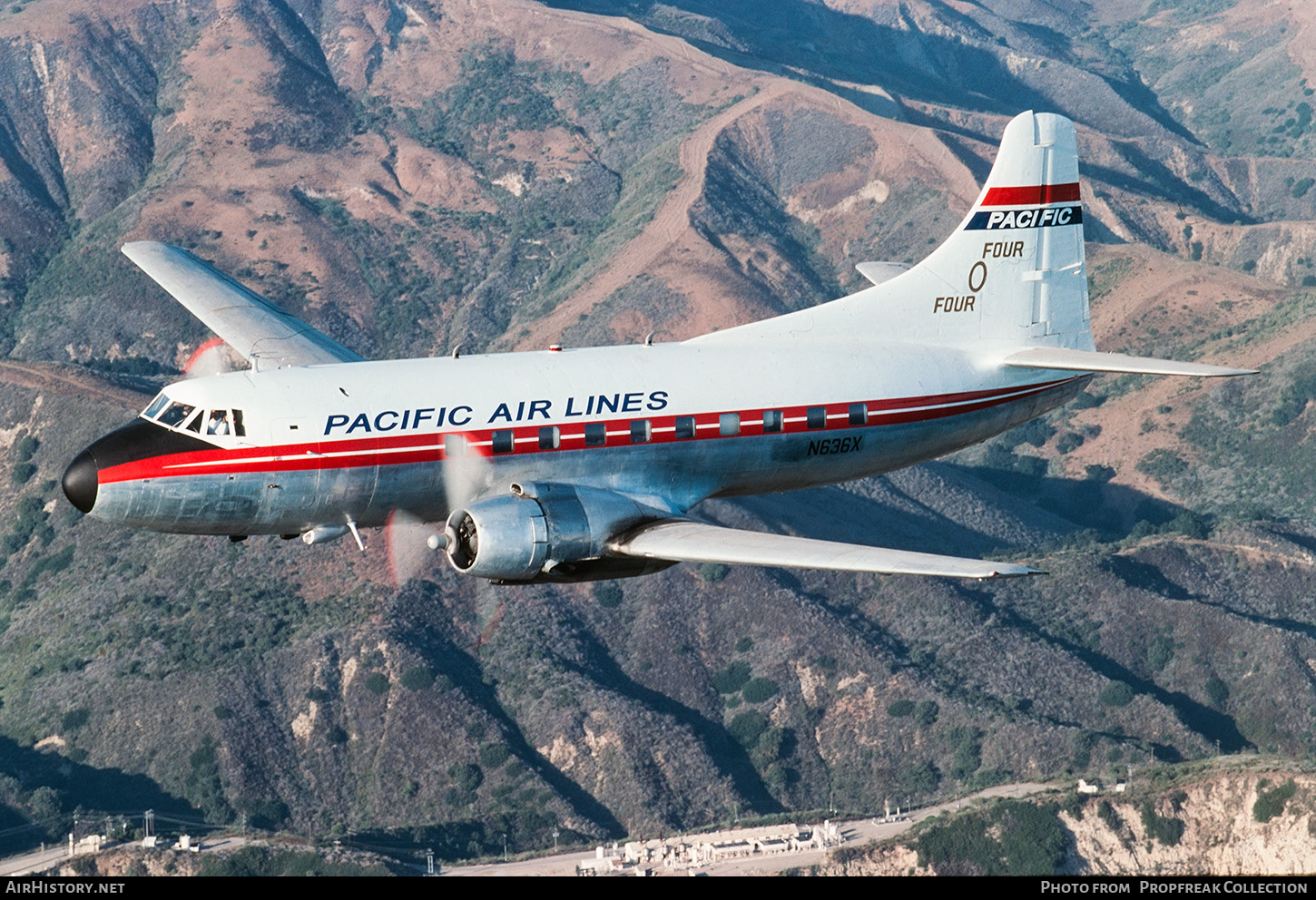 Aircraft Photo of N636X | Martin 404 | Airliners of America | Pacific Air Lines | AirHistory.net #664353