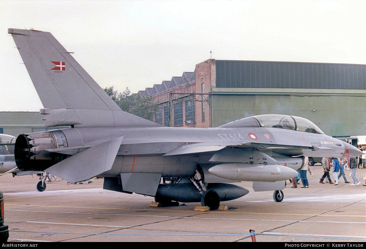 Aircraft Photo of ET-614 | General Dynamics F-16B Fighting Falcon | Denmark - Air Force | AirHistory.net #664566
