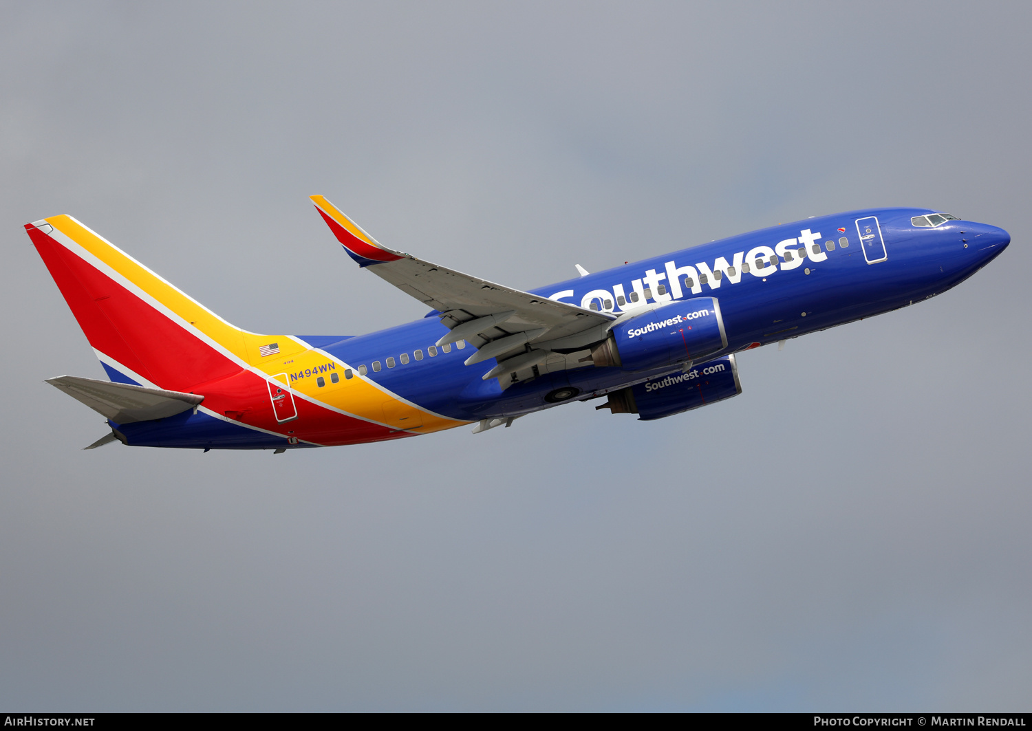 Aircraft Photo of N494WN | Boeing 737-7H4 | Southwest Airlines | AirHistory.net #664637