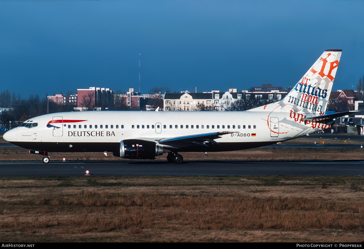 Aircraft Photo of D-ADBO | Boeing 737-31S | Deutsche BA | AirHistory.net #665193