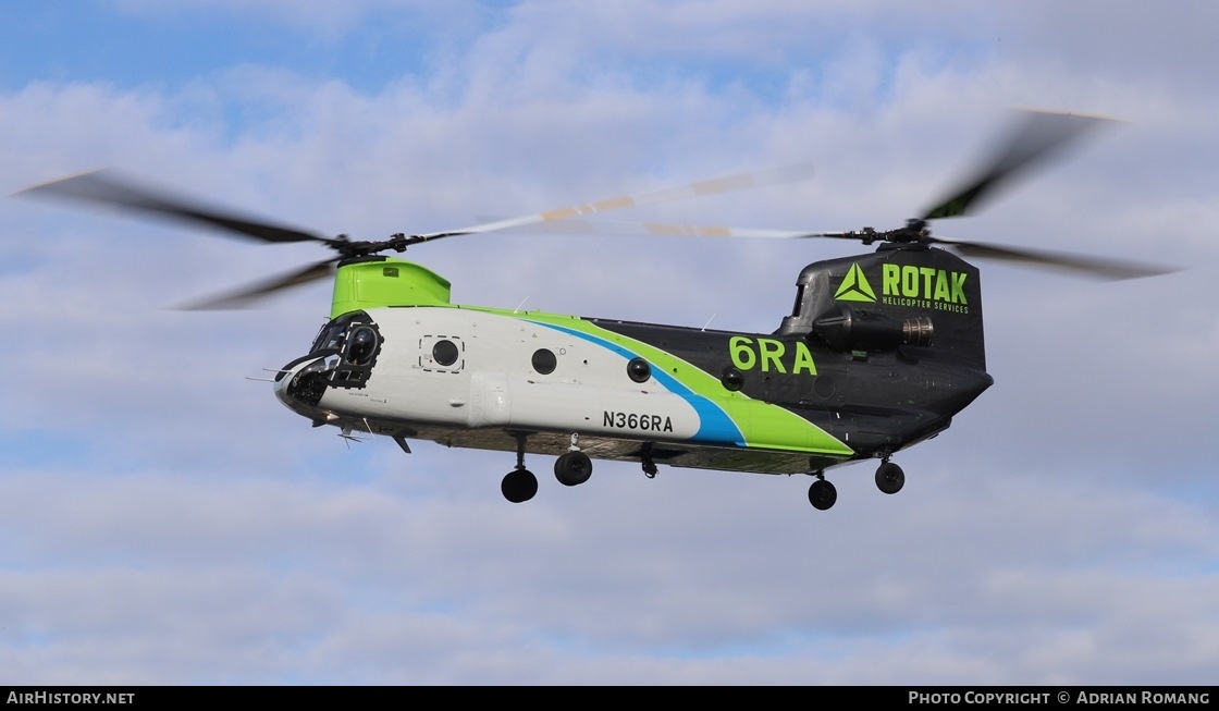 Aircraft Photo of N366RA | Boeing CH-47D Chinook (414) | ROTAK Helicopter Services | AirHistory.net #665199