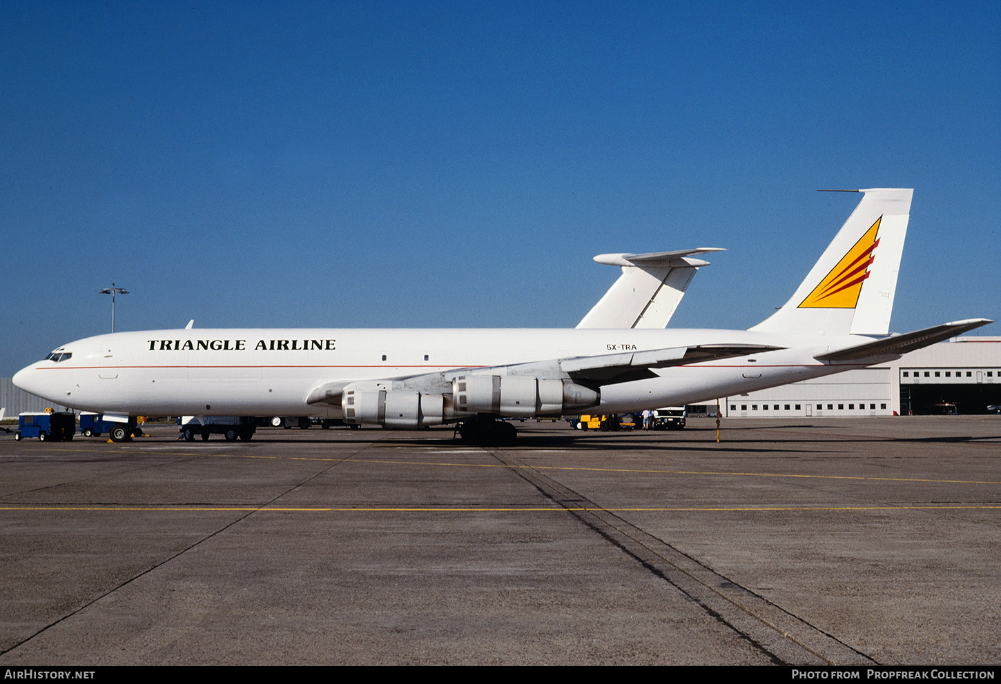 Aircraft Photo of 5X-TRA | Boeing 707-3J6C | Triangle Airline | AirHistory.net #665200