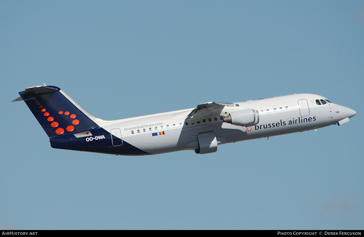Aircraft Photo of OO-DWA | British Aerospace Avro 146-RJ100 | Brussels Airlines | AirHistory.net #665238