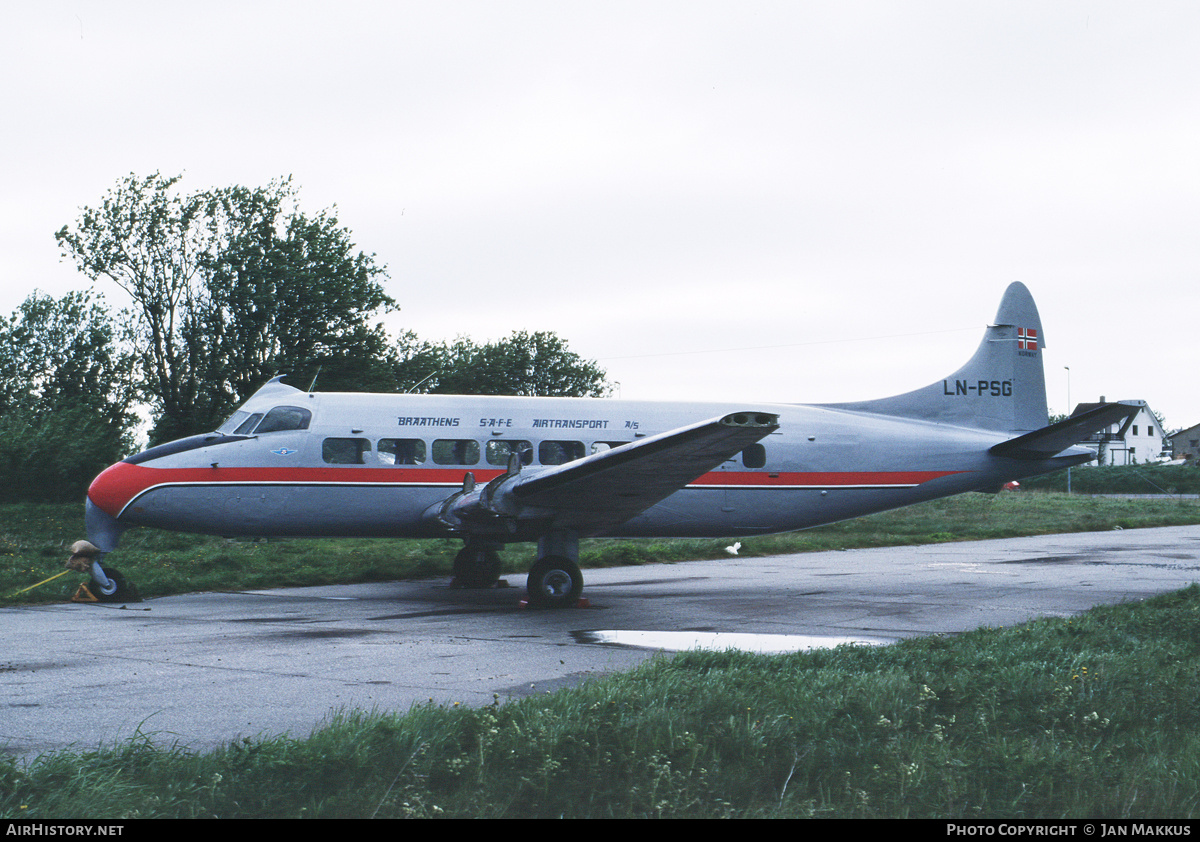 Aircraft Photo of LN-PSG | De Havilland D.H. 114 Heron 1B | Braathens SAFE | AirHistory.net #665452