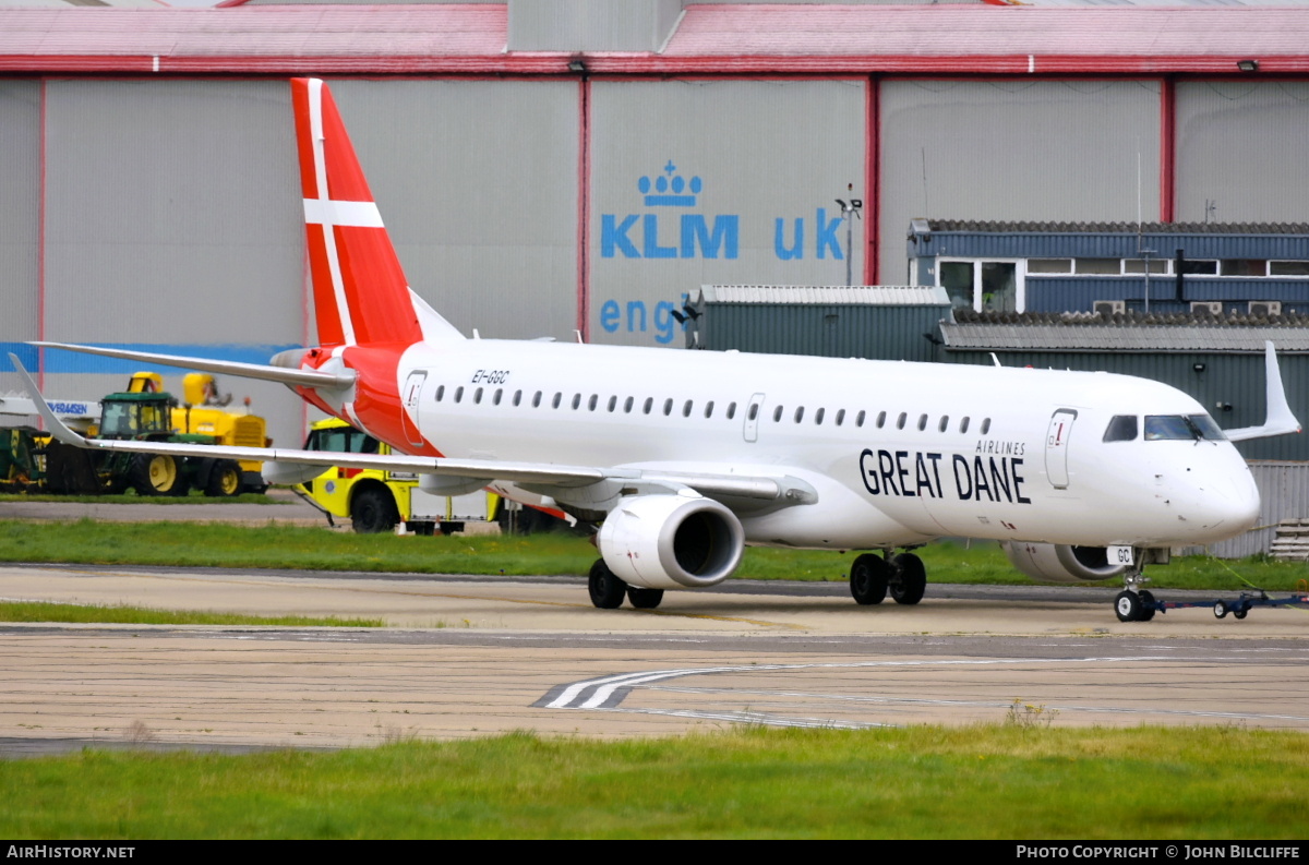 Aircraft Photo of EI-GGC | Embraer 195LR (ERJ-190-200LR) | Great Dane Airlines | AirHistory.net #665960