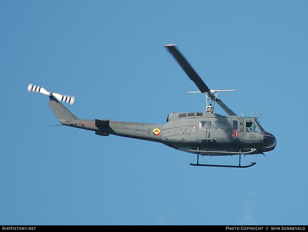 Aircraft Photo of FAC4417 | Bell UH-1H-II Iroquois | Colombia - Air Force | AirHistory.net #666534