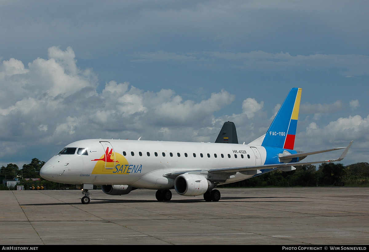 Aircraft Photo of FAC-1180 / HK-4528 | Embraer 170LR (ERJ-170-100LR) | Colombia - Satena | AirHistory.net #666688
