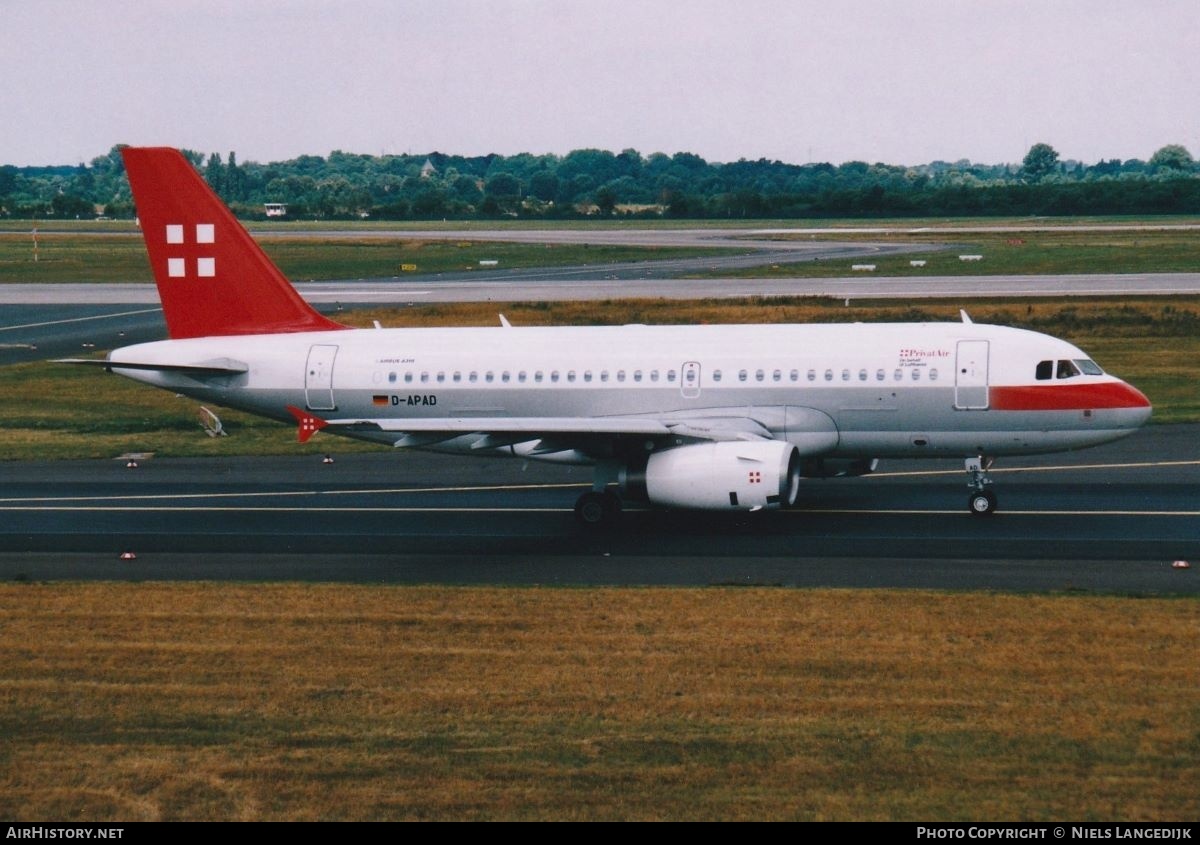 Aircraft Photo of D-APAD | Airbus A319-132LR | PrivatAir | AirHistory.net #666777