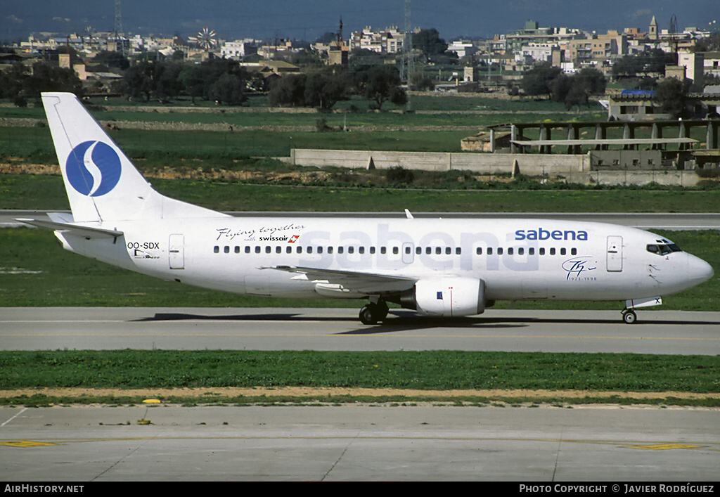 Aircraft Photo of OO-SDX | Boeing 737-329 | Sabena | AirHistory.net #667049