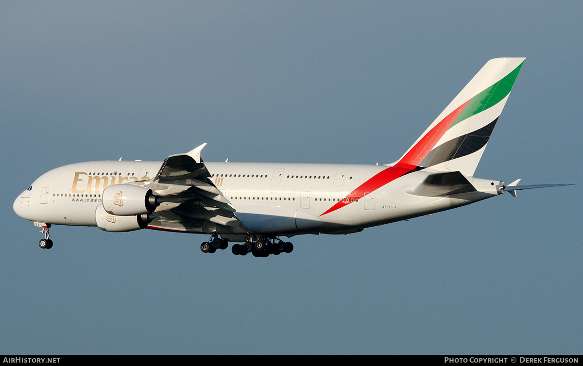 Aircraft Photo of A6-EEJ | Airbus A380-861 | Emirates | AirHistory.net #667097