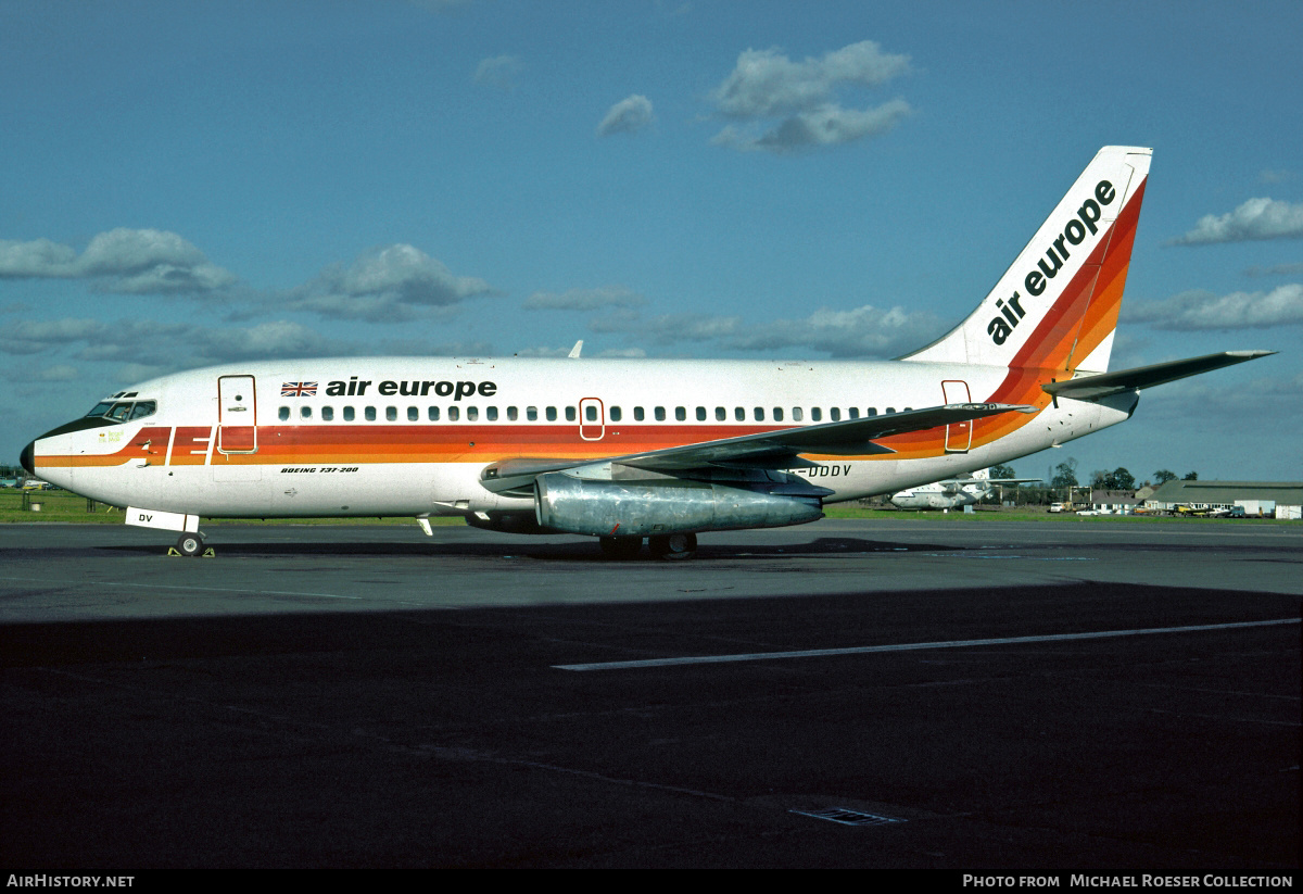 Aircraft Photo of G-DDDV | Boeing 737-2S3/Adv | Air Europe | AirHistory.net #667529