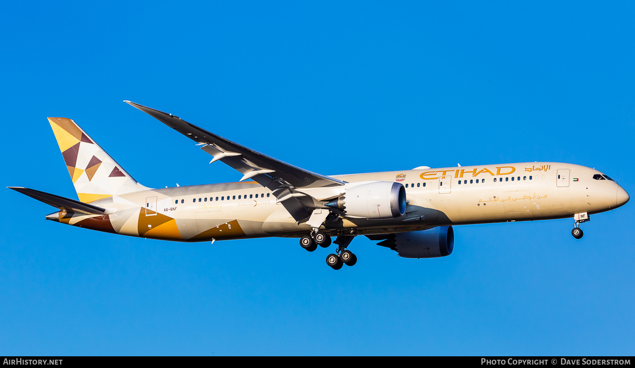 Aircraft Photo of A6-BNF | Boeing 787-9 Dreamliner | Etihad Airways | AirHistory.net #667655