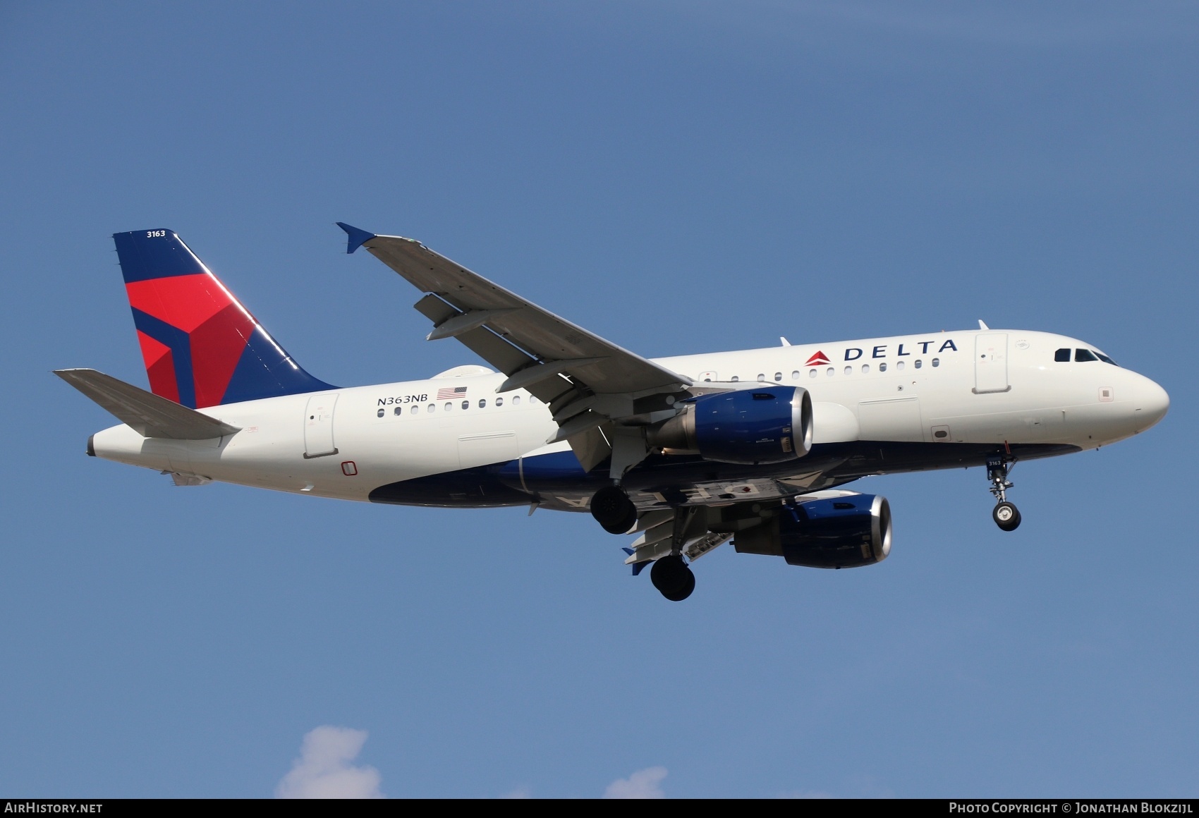 Aircraft Photo of N363NB | Airbus A319-114 | Delta Air Lines | AirHistory.net #667918