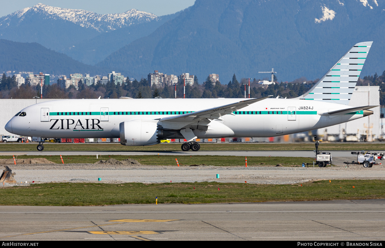 Aircraft Photo of JA824J | Boeing 787-8 Dreamliner | ZipAir | AirHistory.net #667995