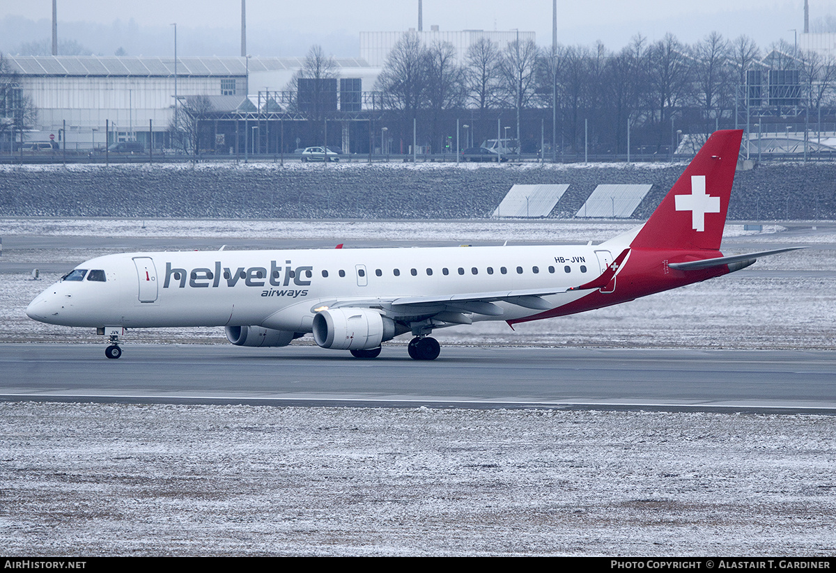 Aircraft Photo of HB-JVN | Embraer 190LR (ERJ-190-100LR) | Helvetic Airways | AirHistory.net #668313