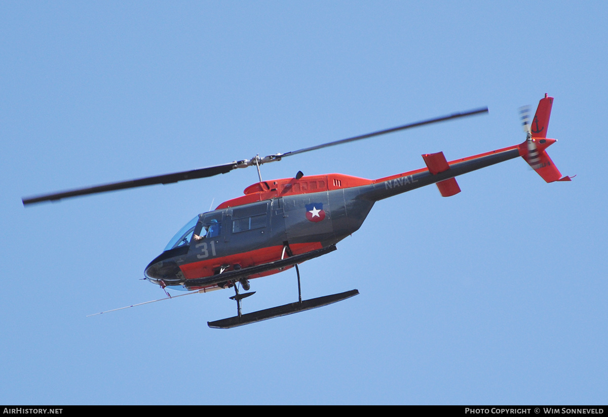 Aircraft Photo of 31 | Bell 206AS | Chile - Navy | AirHistory.net #668325