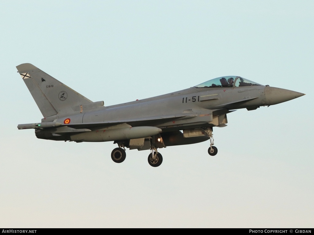 Aircraft Photo of C16-51 | Eurofighter EF-2000 Typhoon | Spain - Air Force | AirHistory.net #668407