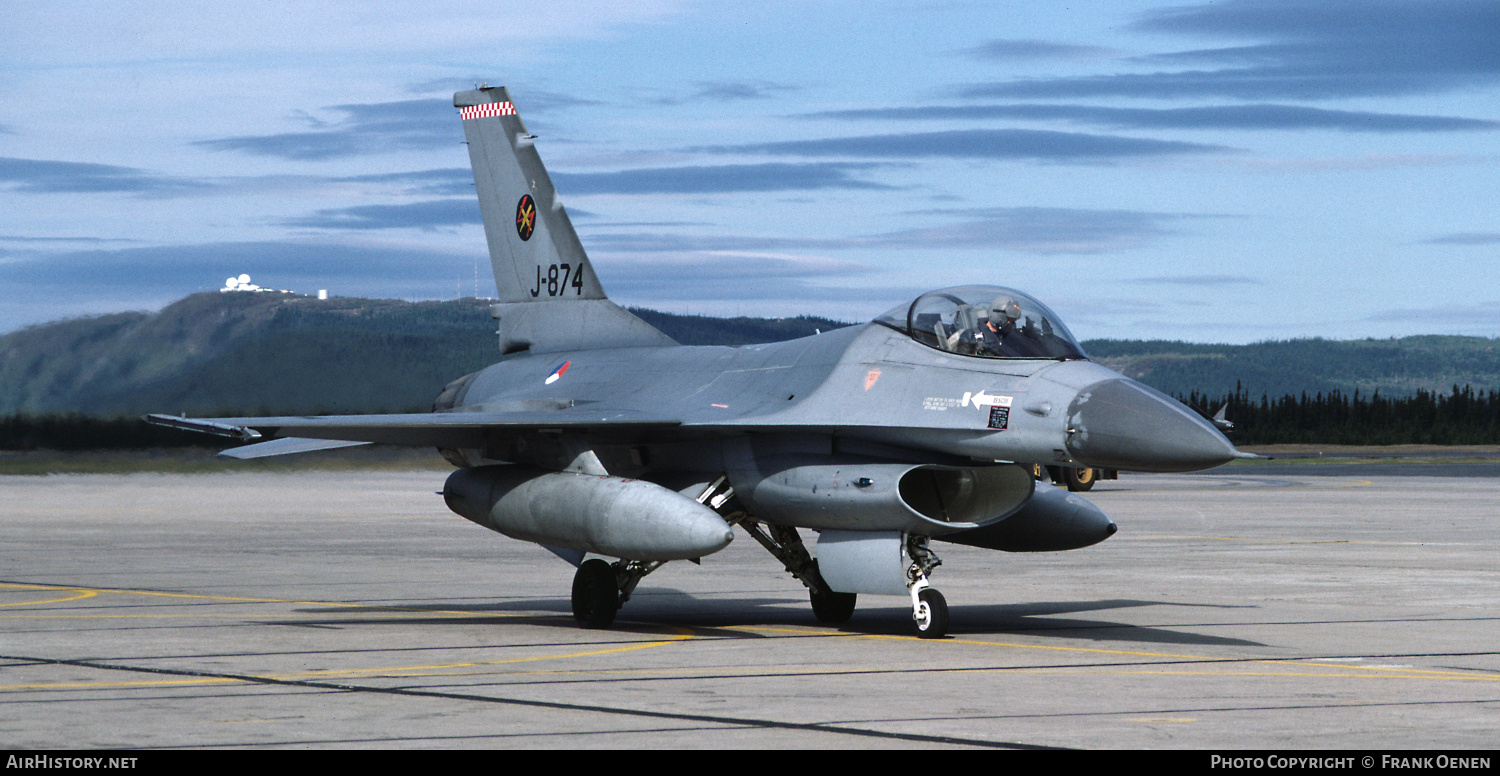 Aircraft Photo of J-874 | General Dynamics F-16A Fighting Falcon | Netherlands - Air Force | AirHistory.net #668494
