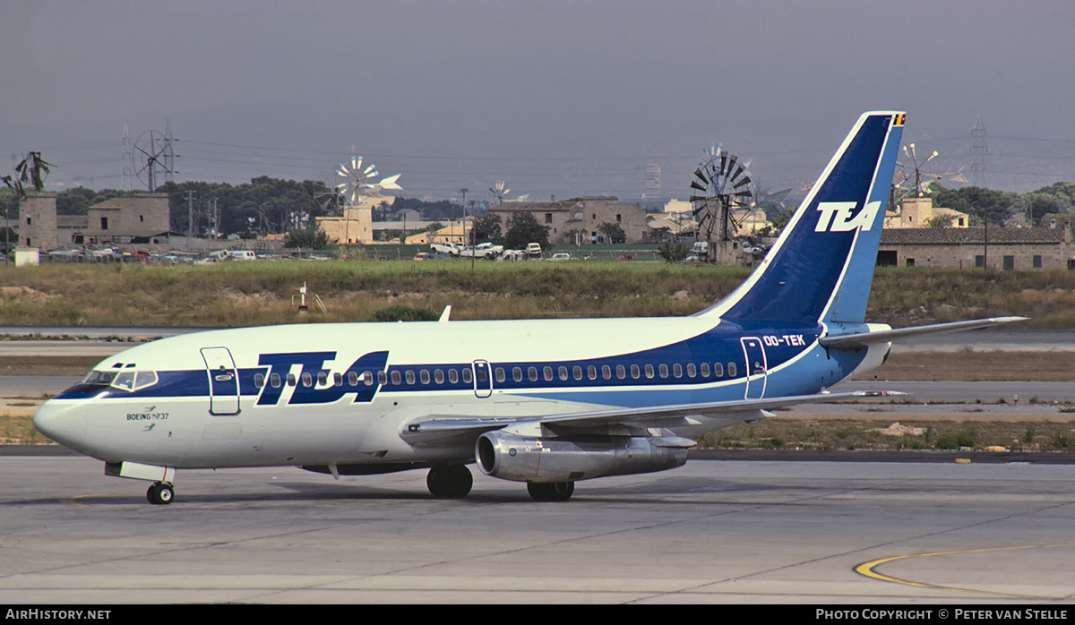 Aircraft Photo of OO-TEK | Boeing 737-2Q9/Adv | TEA - Trans European Airways | AirHistory.net #669261