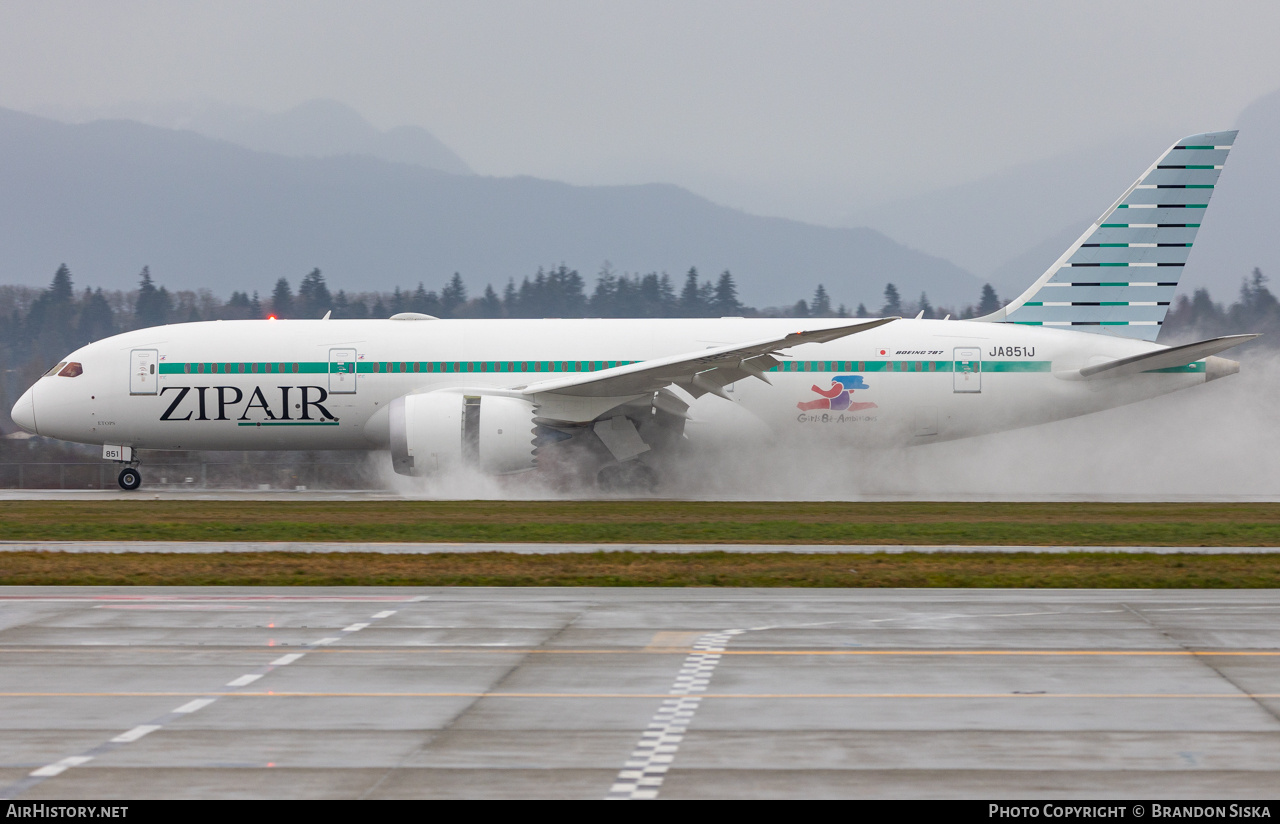 Aircraft Photo of JA851J | Boeing 787-8 Dreamliner | ZipAir | AirHistory.net #669613