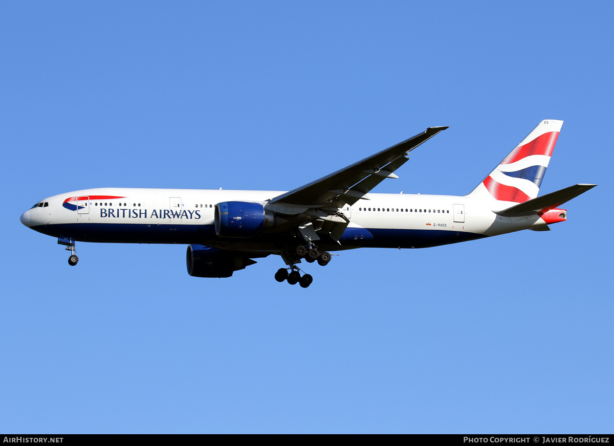 Aircraft Photo of G-RAES | Boeing 777-236/ER | British Airways | AirHistory.net #670101