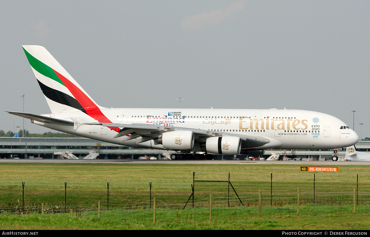 Aircraft Photo of A6-EDJ | Airbus A380-861 | Emirates | AirHistory.net #671178