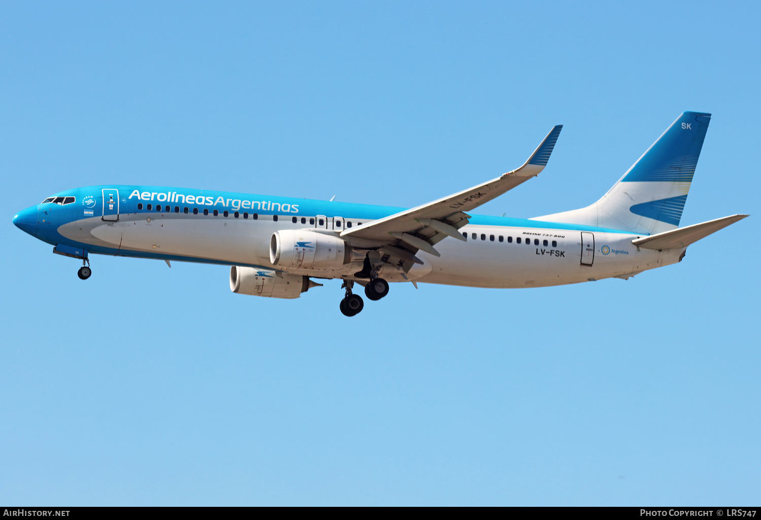 Aircraft Photo of LV-FSK | Boeing 737-8BK | Aerolíneas Argentinas | AirHistory.net #671416