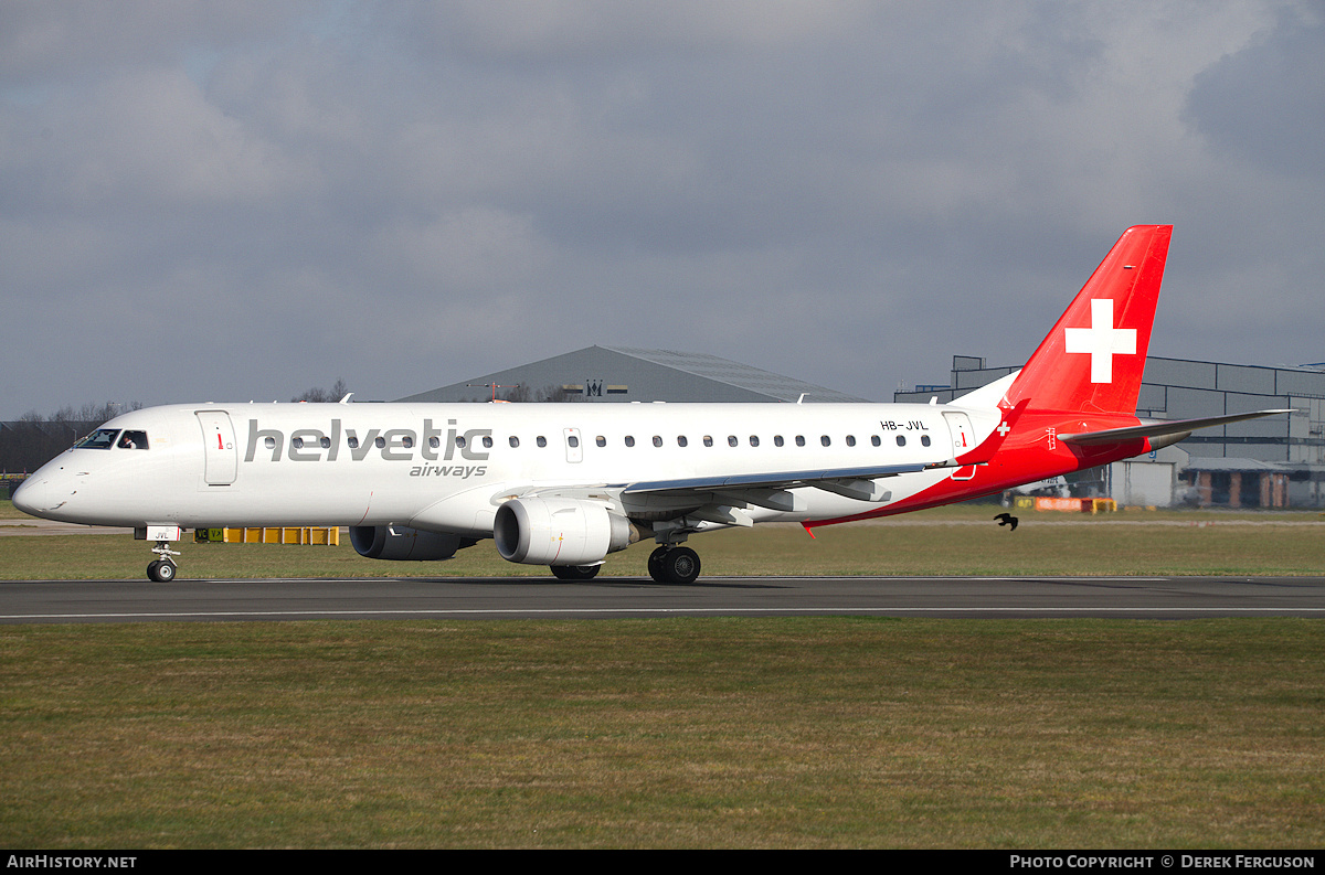 Aircraft Photo of HB-JVL | Embraer 190LR (ERJ-190-100LR) | Helvetic Airways | AirHistory.net #671499