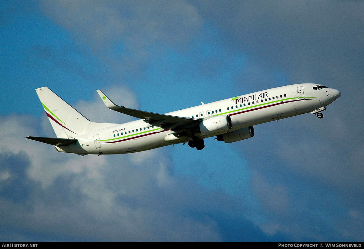 Aircraft Photo of N734MA | Boeing 737-8Q8 | Miami Air International | AirHistory.net #671507
