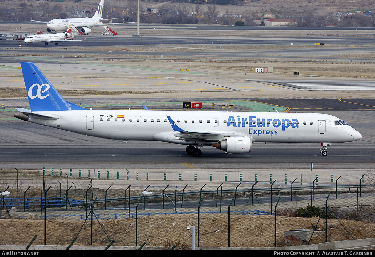 Aircraft Photo of EC-KXD | Embraer 195LR (ERJ-190-200LR) | Air Europa Express | AirHistory.net #672448