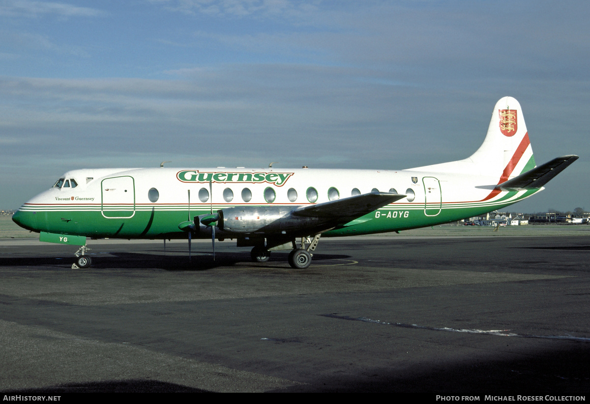 Aircraft Photo of G-AOYG | Vickers 806 Viscount | Guernsey Airlines | AirHistory.net #672635