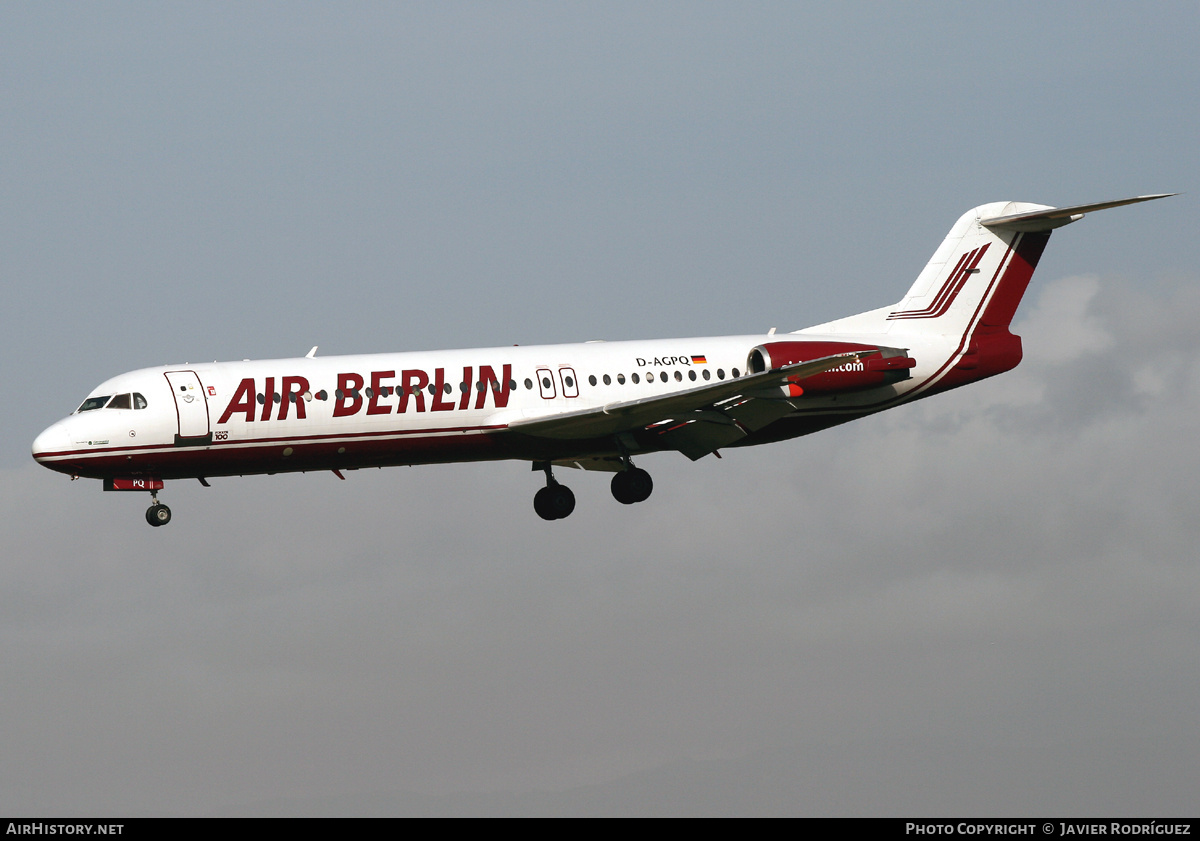 Aircraft Photo of D-AGPQ | Fokker 100 (F28-0100) | Air Berlin | AirHistory.net #672932