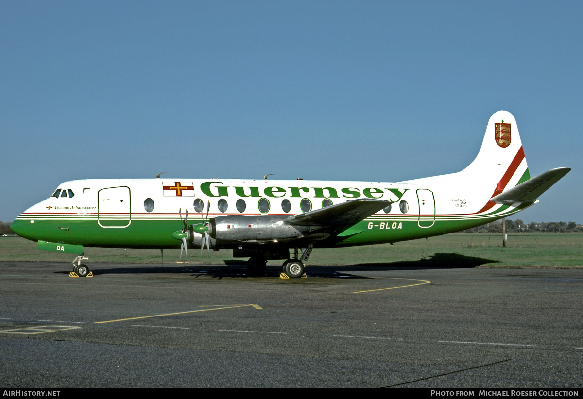Aircraft Photo of G-BLOA | Vickers 806 Viscount | Guernsey Airlines | AirHistory.net #673012
