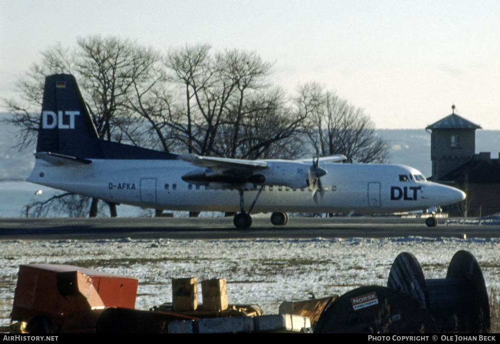 Aircraft Photo of D-AFKA | Fokker 50 | DLT - Deutsche Luftverkehrsgesellschaft | AirHistory.net #673741