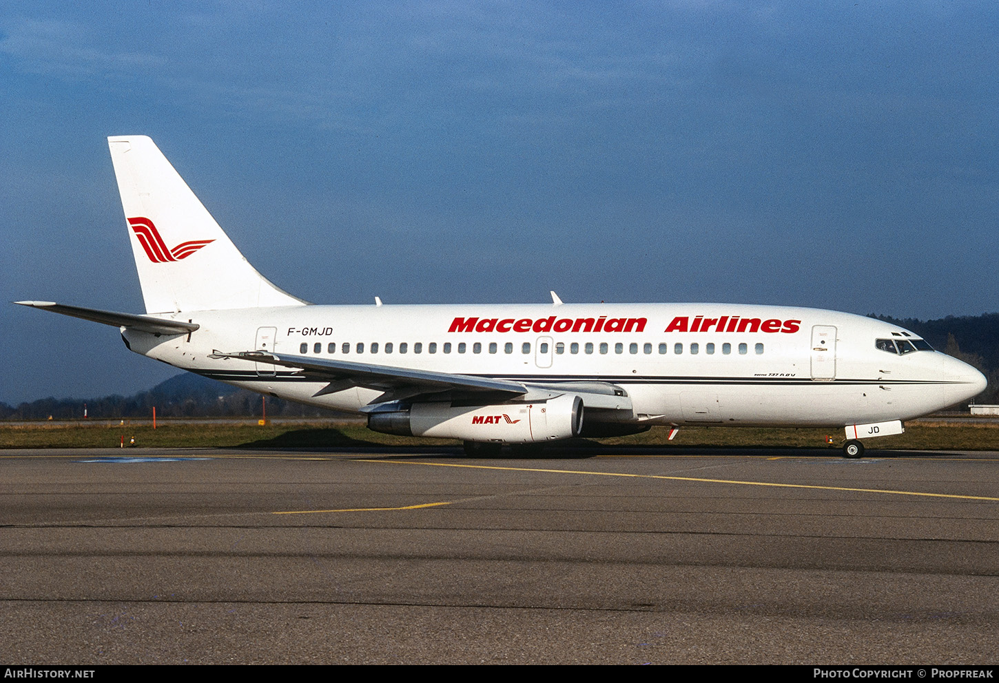 Aircraft Photo of F-GMJD | Boeing 737-2K5/Adv | MAT - Macedonian Airlines | AirHistory.net #674153