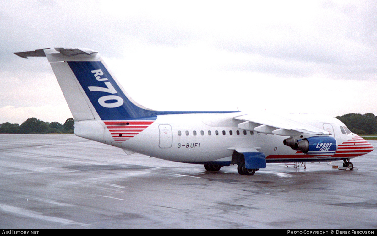 Aircraft Photo of G-BUFI | British Aerospace Avro 146-RJ70 | British Aerospace | AirHistory.net #674413