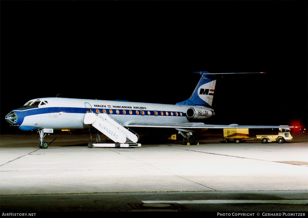 Aircraft Photo of HA-LBK | Tupolev Tu-134A | Malév - Hungarian Airlines | AirHistory.net #675703