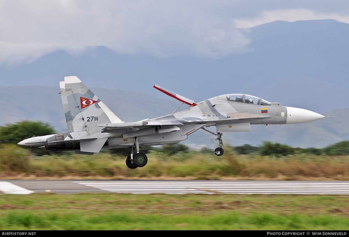 Aircraft Photo of 27N | Sukhoi Su-30MK2 | Venezuela - Air Force | AirHistory.net #676150