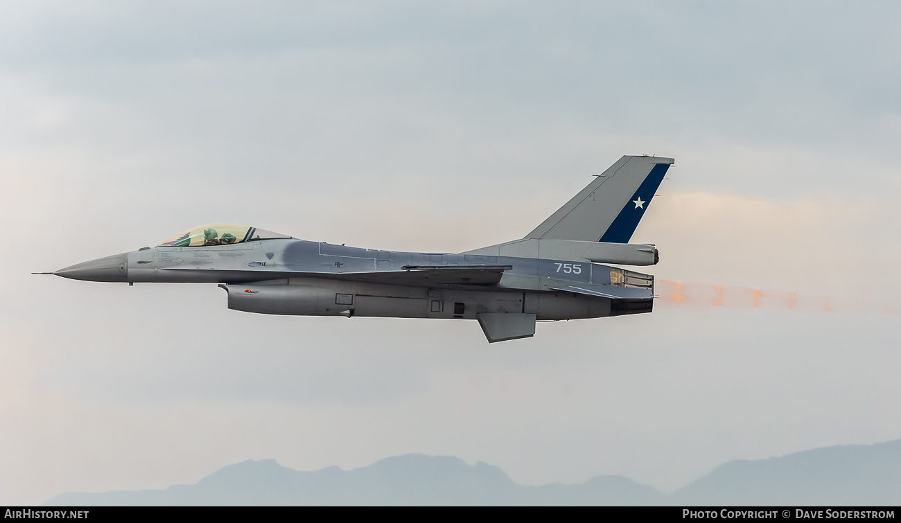 Aircraft Photo of 755 | General Dynamics F-16AM Fighting Falcon | Chile - Air Force | AirHistory.net #676521